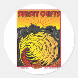 PEGATINA REDONDA CLIFFS DE SOL SAN DIEGO CA.