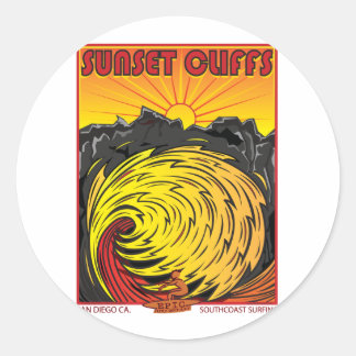 PEGATINA REDONDA CLIFFS DE SOL SAN DIEGO CA.