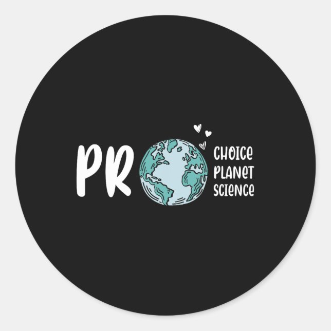 Pegatina Redonda Climat Pro Choice Pro Planet Pro Science Day (Anverso)