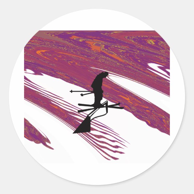 Pegatina Redonda Cling estático SKI (Anverso)