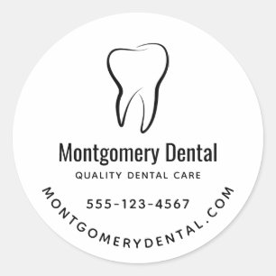 Pegatina Redonda Clínica de Dentología Dental Médica