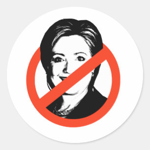 PEGATINA REDONDA CLINTON ANTIHILLARIO -
