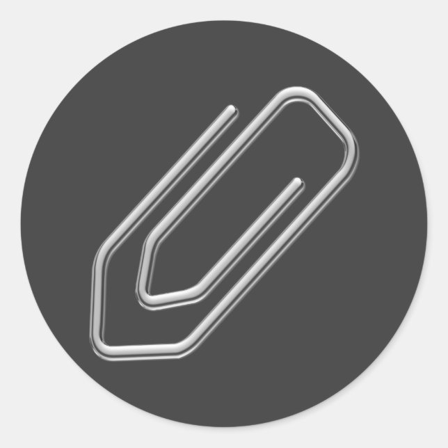 Pegatina Redonda Clip de papel (Anverso)