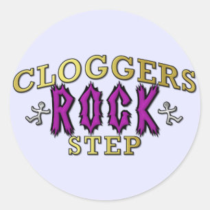Pegatina Redonda Cloggers Rock Step Cloing Dance