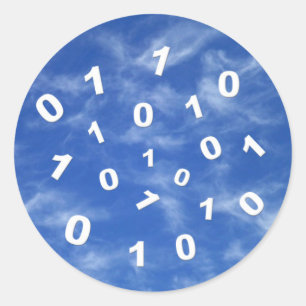 Pegatina Redonda Cloud Computing Data