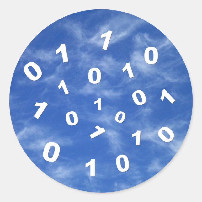 Pegatina Redonda Cloud Computing Data (Anverso)
