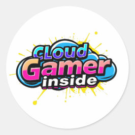 Pegatina Redonda Cloud gamers inside 