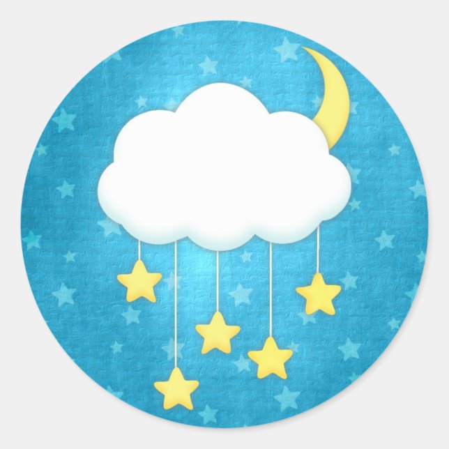 Pegatina Redonda Cloud Mobile (Anverso)
