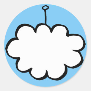 Pegatina Redonda Cloud personalizado en una cadena