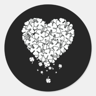 Pegatina Redonda Clover Heart
