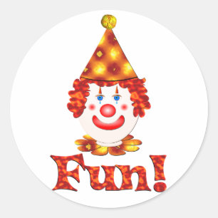 Pegatina Redonda Clown Fun