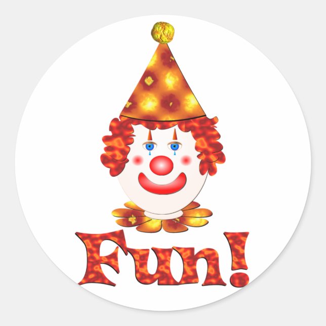 Pegatina Redonda Clown Fun (Anverso)
