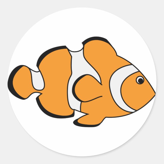 Pegatina Redonda Clownfish (Anverso)