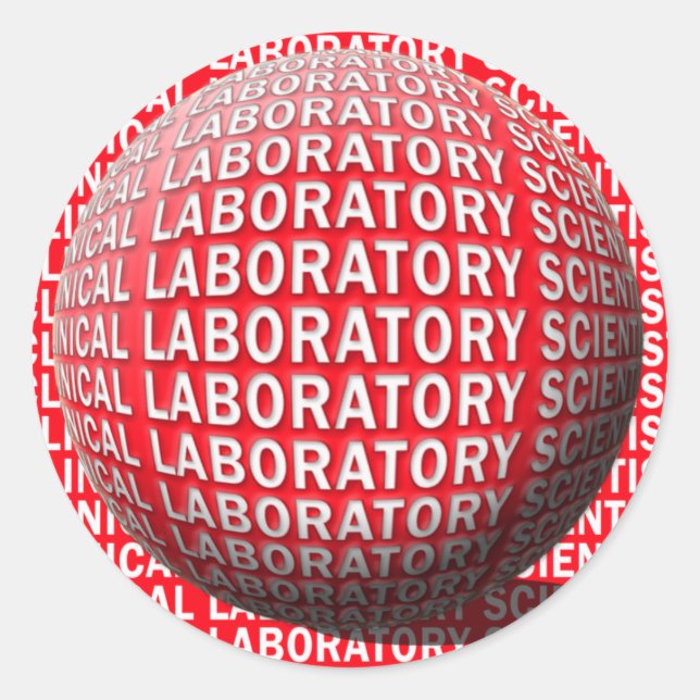 Pegatina Redonda CLS SPHERE Clinical Laboratory Scientist (Anverso)
