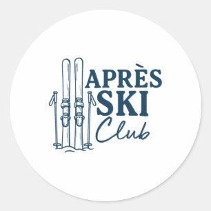 Pegatina Redonda Club Apres Ski Deportes de Invierno Esquí