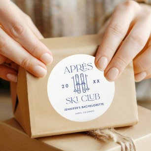 Pegatina Redonda Club Apres Ski Fiesta de Despedida de Soltera de E