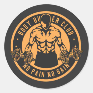 Pegatina Redonda Club Bodybuilder
