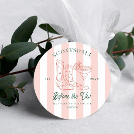 Pegatina Redonda Club Campestre Desert Cowgirl | Bachelorette