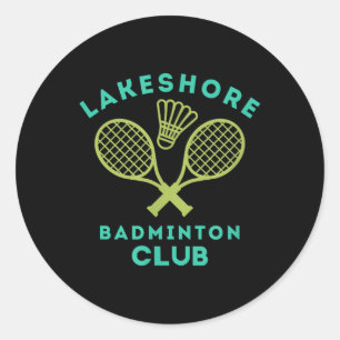 Pegatina Redonda Club de bádminton Preppy Lakeshore Gráfico Lindo
