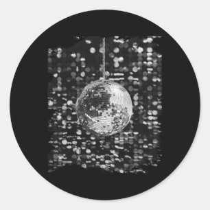 Pegatina Redonda Club De Baloncesto Black And White Disco