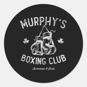 Pegatina Redonda Club de boxeo de Murphy - Boxer irlandés americano
