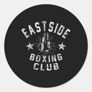 Pegatina Redonda Club de boxeo del lado este retro - Dolor de cosec