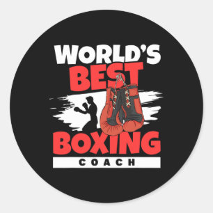 Pegatina Redonda Club de Boxeo Entrenador de Boxeo Mejor del Mundo 