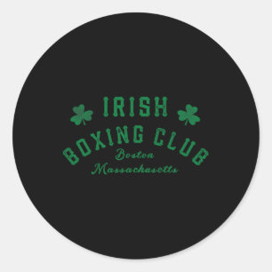 Pegatina Redonda Club de boxeo irlandés - Boston Machusetts 2