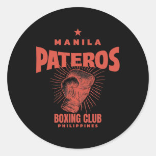 Pegatina Redonda Club de boxeo Pateros Manila en Filipinas
