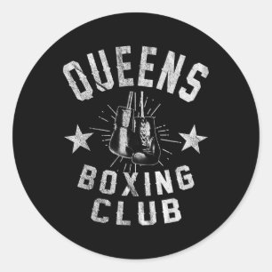 Pegatina Redonda Club de boxeo Queens - Boxer con problemas de époc