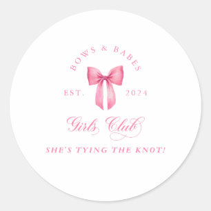 Pegatina Redonda Club de Chicas Bows and Babes Bachelorette