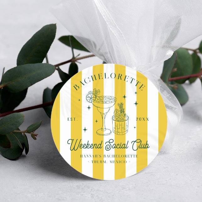 Pegatina Redonda Club de Cócteles de Verano | Despedida de Soltera (Subido por el creador)