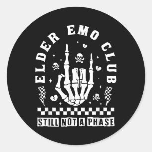 Pegatina Redonda Club de Emo Mayor Todavía No Es Una Fase Mano De E