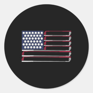 Pegatina Redonda Club De Golf Patriótico Americano 4 De Julio