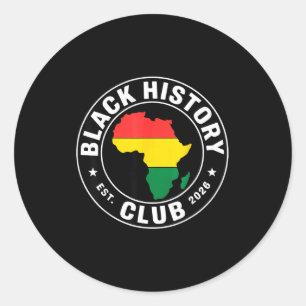 Pegatina Redonda Club de Historia Negra Est 2026 Orgullo de África 