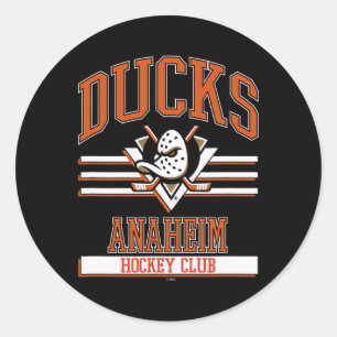 Pegatina Redonda Club de Hockey Anaheim Ducks Negro Licencia Oficia