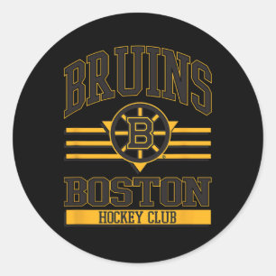 Pegatina Redonda Club de Hockey Boston Bruins Blanco Licencia Ofici