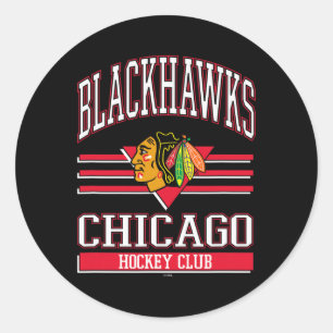 Pegatina Redonda Club de Hockey Chicago Blackhawks Negro Oficialmen