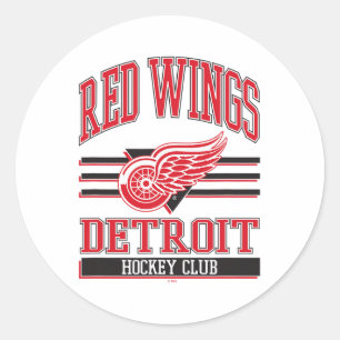 Pegatina Redonda Club de Hockey Detroit Red Wings Gris Oficialmente