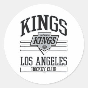 Pegatina Redonda Club de Hockey Los Angeles Kings Blanco Licencia O