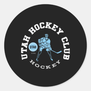 Pegatina Redonda Club de Hockey Utah Edge Negro Licencia Oficial 