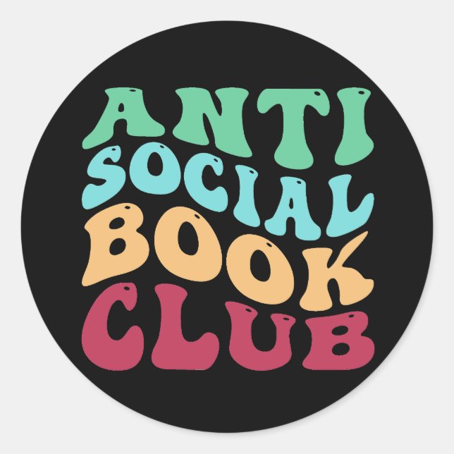 Pegatina Redonda Club de lectura antisocial (Anverso)