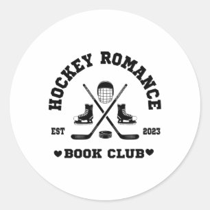 Pegatina Redonda Club de lectura de novelas románticas de hockey