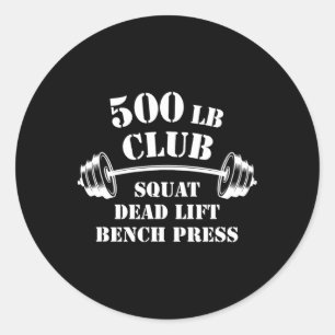 Pegatina Redonda Club de libras 500 Gimnasio levantamiento de pesas