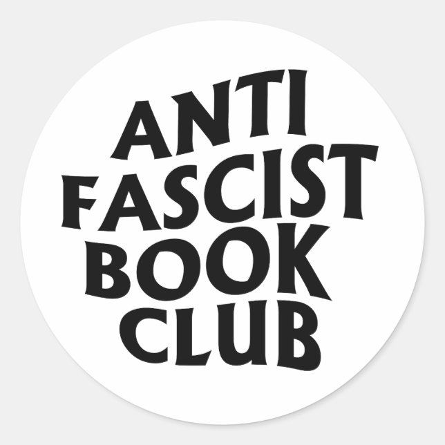 Pegatina Redonda Club de libros antifascista (Anverso)
