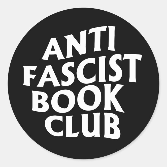 Pegatina Redonda Club de libros antifascista (Anverso)