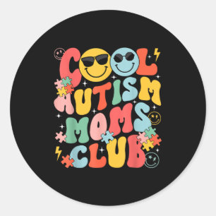 Pegatina Redonda Club de Mamás Geniales con Conciencia sobre el Aut
