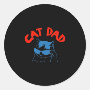 Pegatina Redonda Club de Papá de Gato Divertido 2 Lados La Vida Es
