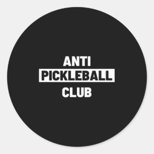 Pegatina Redonda Club de pickleball divertido irónico anti pickle b
