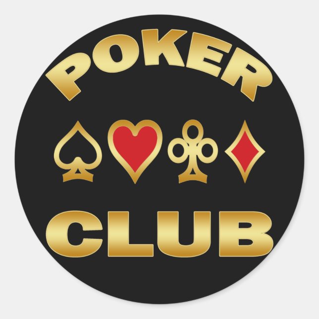 PEGATINA REDONDA CLUB DE POKER (Anverso)